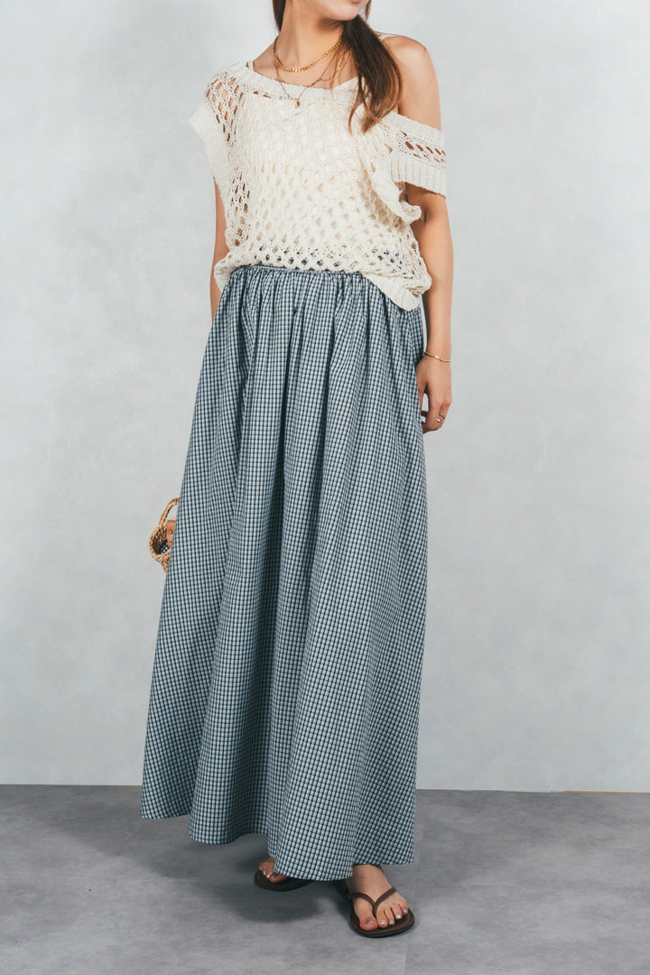 ［SET］2-Way Uネックメッシュニットベスト+［カップ付き］ヘルシーフィットリブキャミ（2SET）