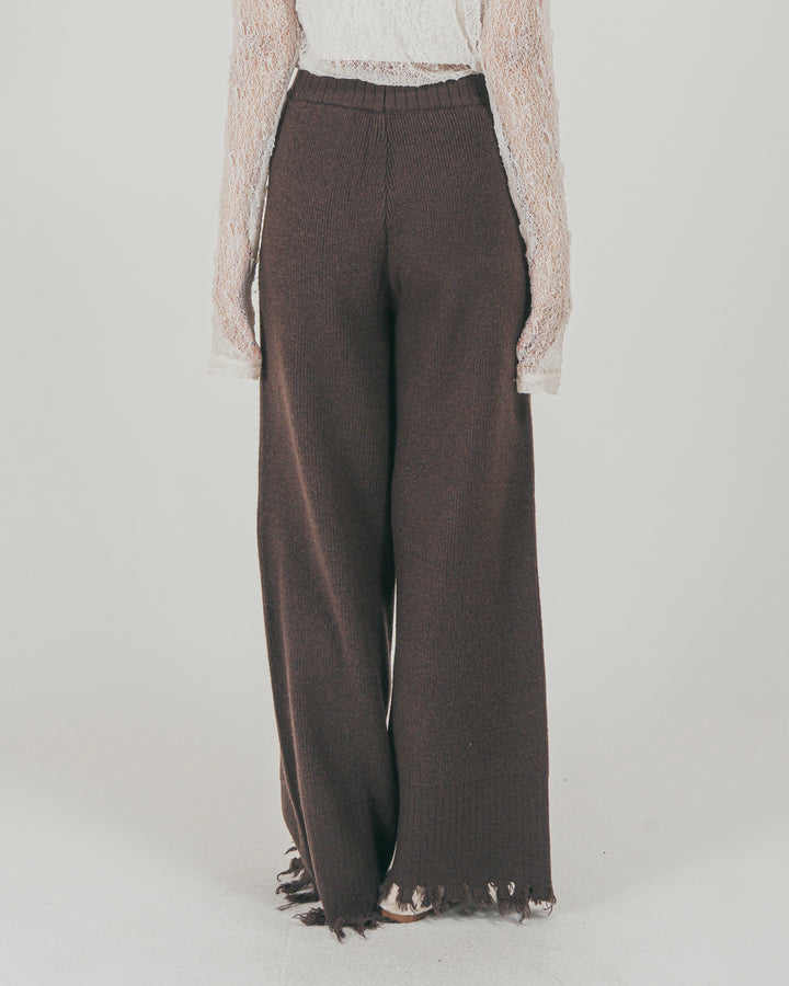 ［SET］Nuance Hem ハイネックニット + Nuance Hem ルーズニットパンツ + ストレッチレースシアートップス（3SET）