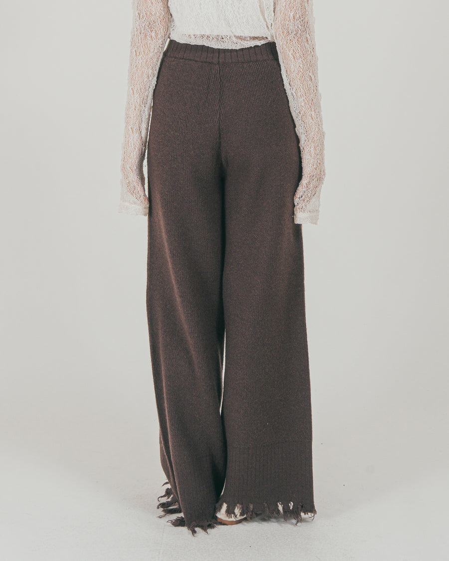 ［SET］Nuance Hem ハイネックニット + Nuance Hem ルーズニットパンツ + ストレッチレースシアートップス（3SET）
