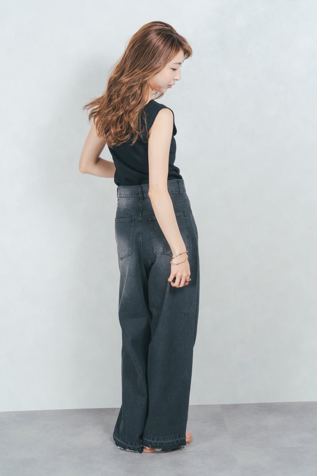 カットオフデザインデニム (BLACK)