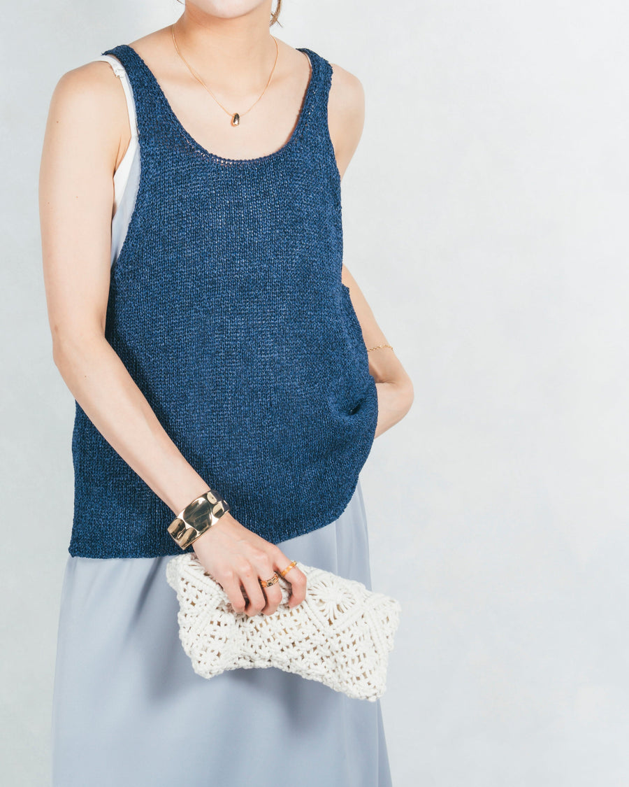 ［SET］リラックスサマーニットタンク+ミニマルサテンキャミワンピ（2SET）