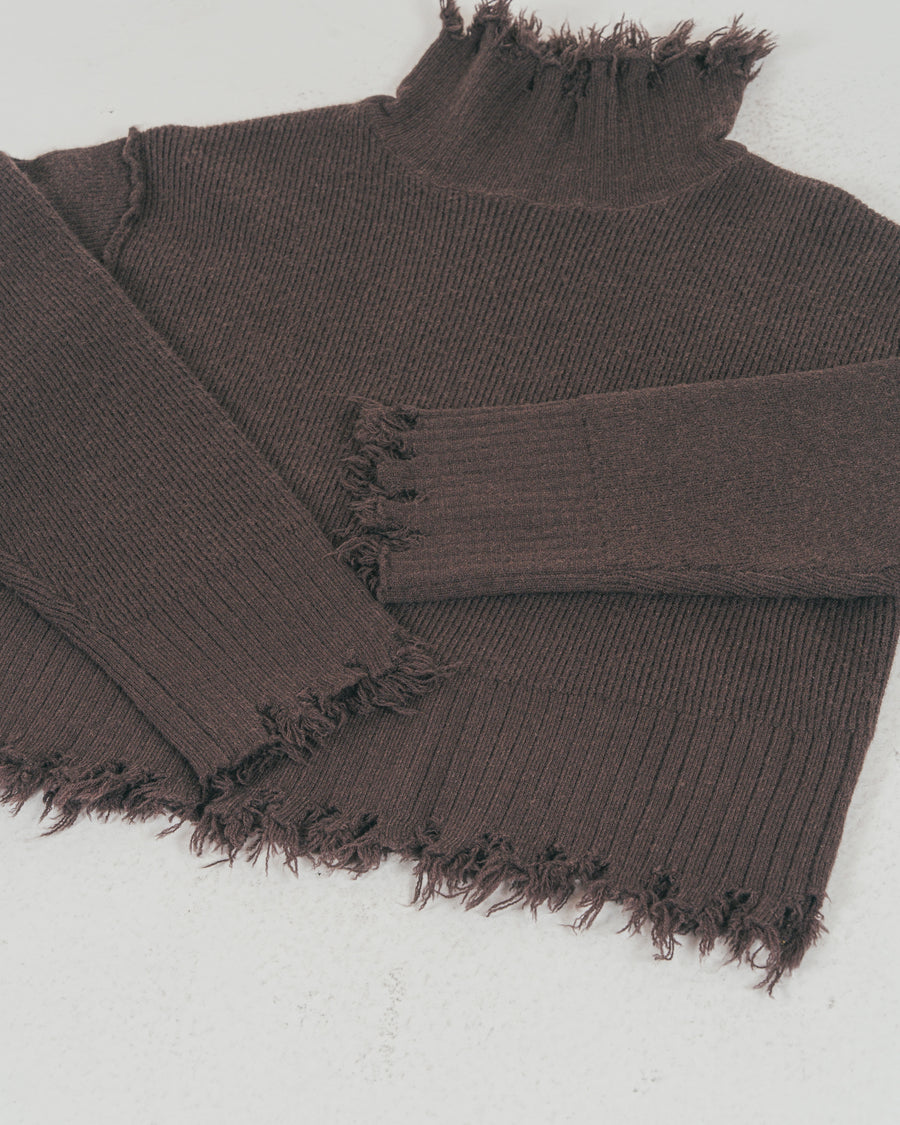 ［SET］Nuance Hem ハイネックニット + Nuance Hem ルーズニットパンツ + ストレッチレースシアートップス（3SET）