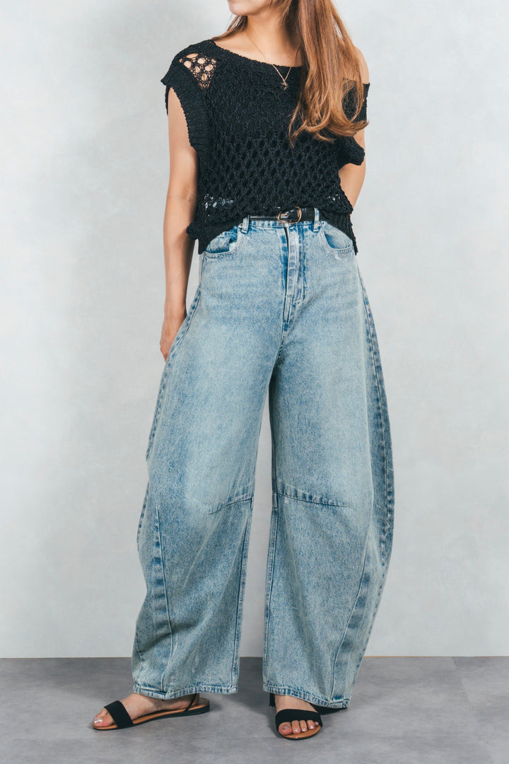 2-Way Uネックメッシュニットベスト (BLACK)