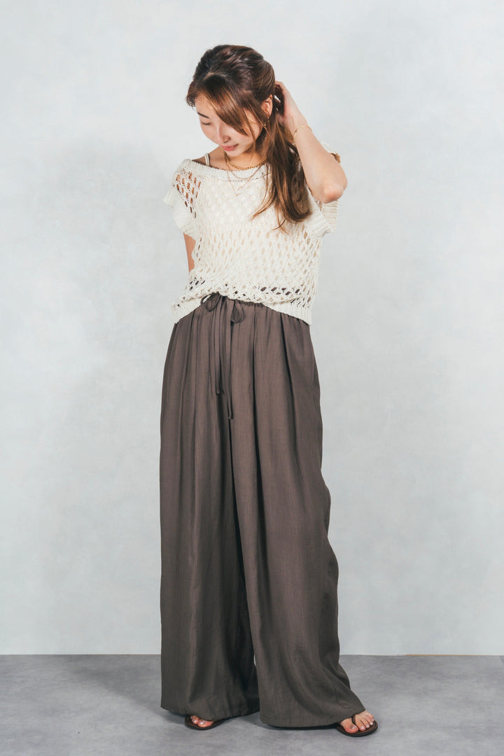 ［SET］2-Way Uネックメッシュニットベスト+［カップ付き］ヘルシーフィットリブキャミ（2SET）