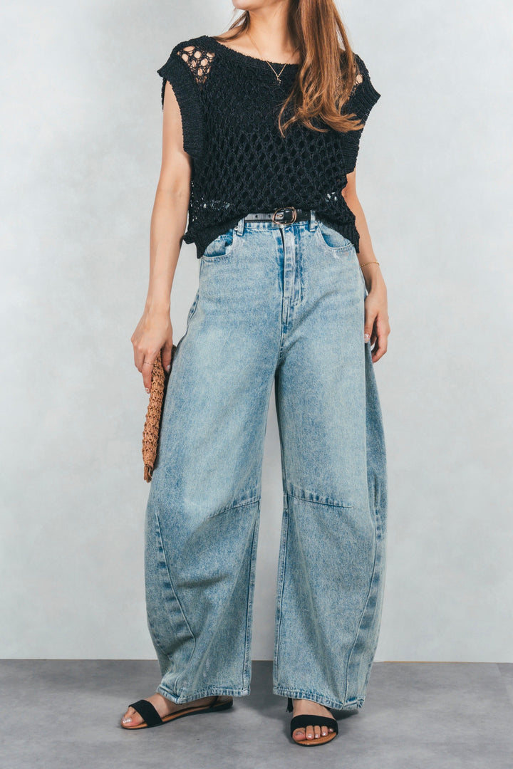 ［SET］2-Way Uネックメッシュニットベスト+［カップ付き］ヘルシーフィットリブキャミ（2SET）