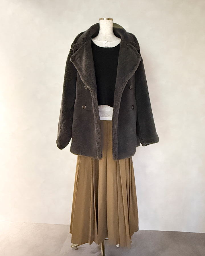 Cloudyメランジクロップドベスト (BLACK)