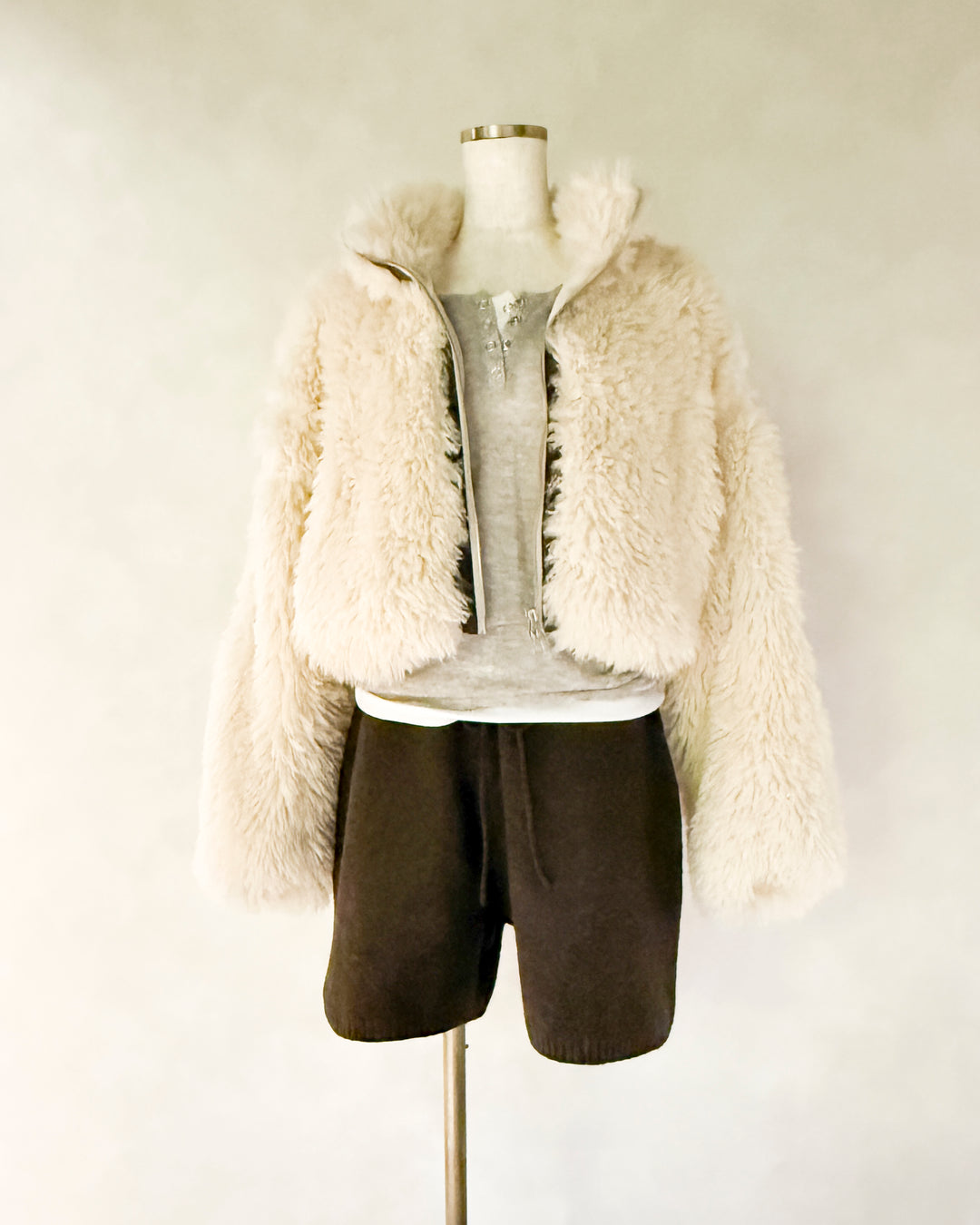 Cloudyメランジハーフパンツ (BROWN)