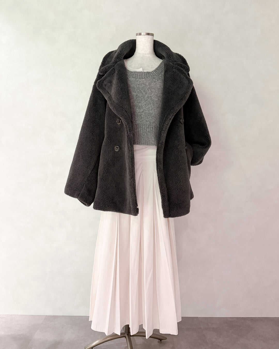 Cloudyメランジクロップドベスト (GRAY)