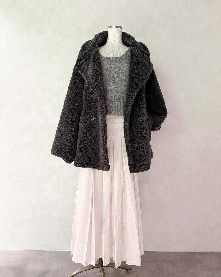 Cloudyメランジクロップドベスト (GRAY)