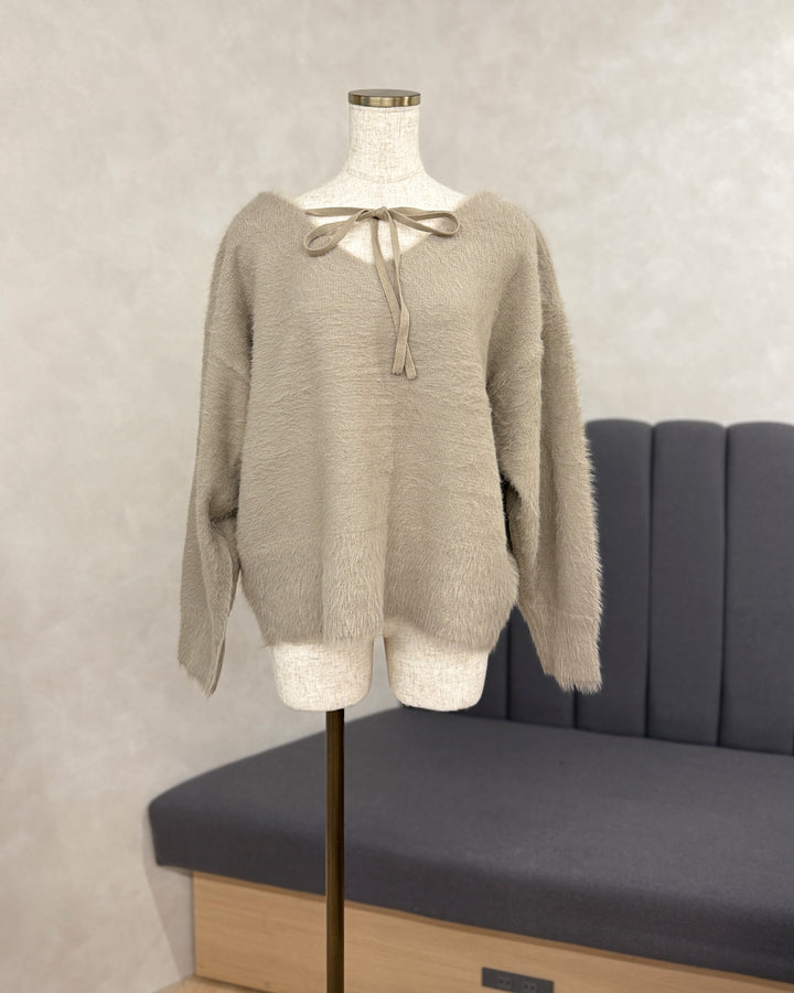 【※サンプル品】2-Way オフショルフェザーニット (GREYGE)