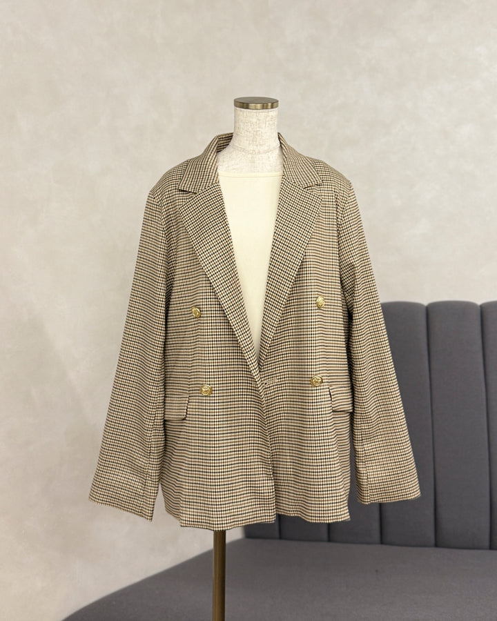 【※サンプル品】Effortless チェックジャケット (BEIGE)