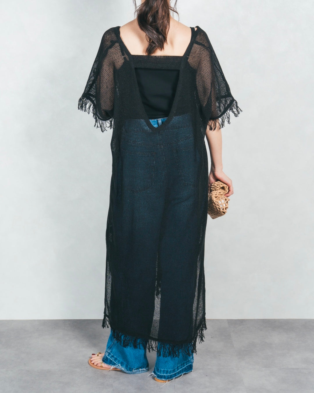 リラックスリゾートワンピ (BLACK)
