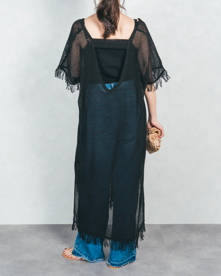 リラックスリゾートワンピ (BLACK)