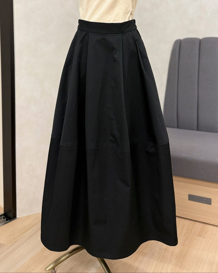 【※サンプル品】コクーンシルエットロングスカート (BLACK)