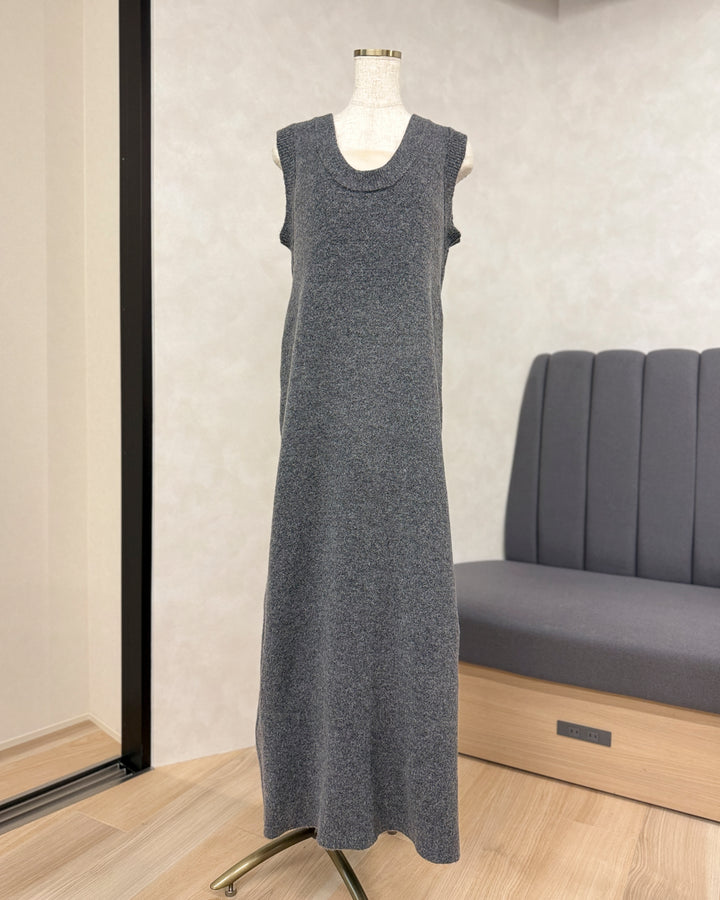 【※サンプル品】メランジKnitロングワンピース (CHARCOAL GRAY)